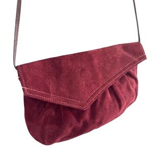 Burgundy Suede Crossbody